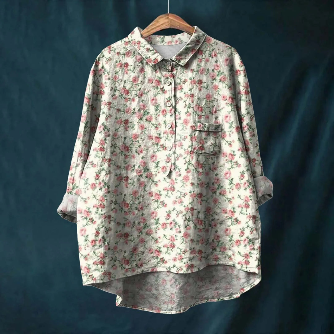 Elegante langarm bloemenblouse