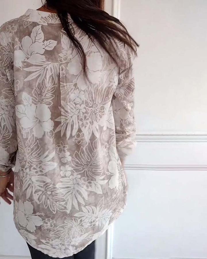 Patchwork Top met Pailletten en Bladprint