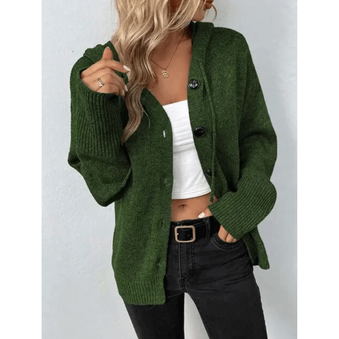 Gebreide warme cardigan met knopen voor dames