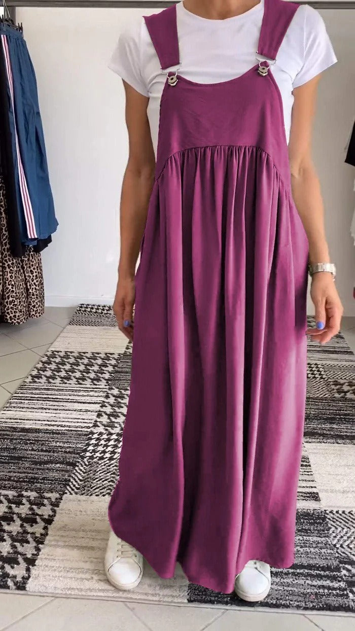 Casual Jurk in Effen Kleur met Bandjes