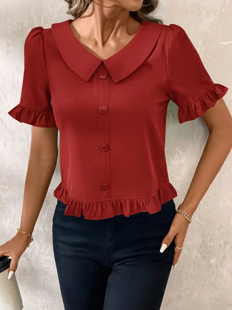 Elegante blouse met korte mouwen