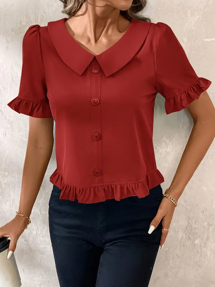 Elegante blouse met korte mouwen