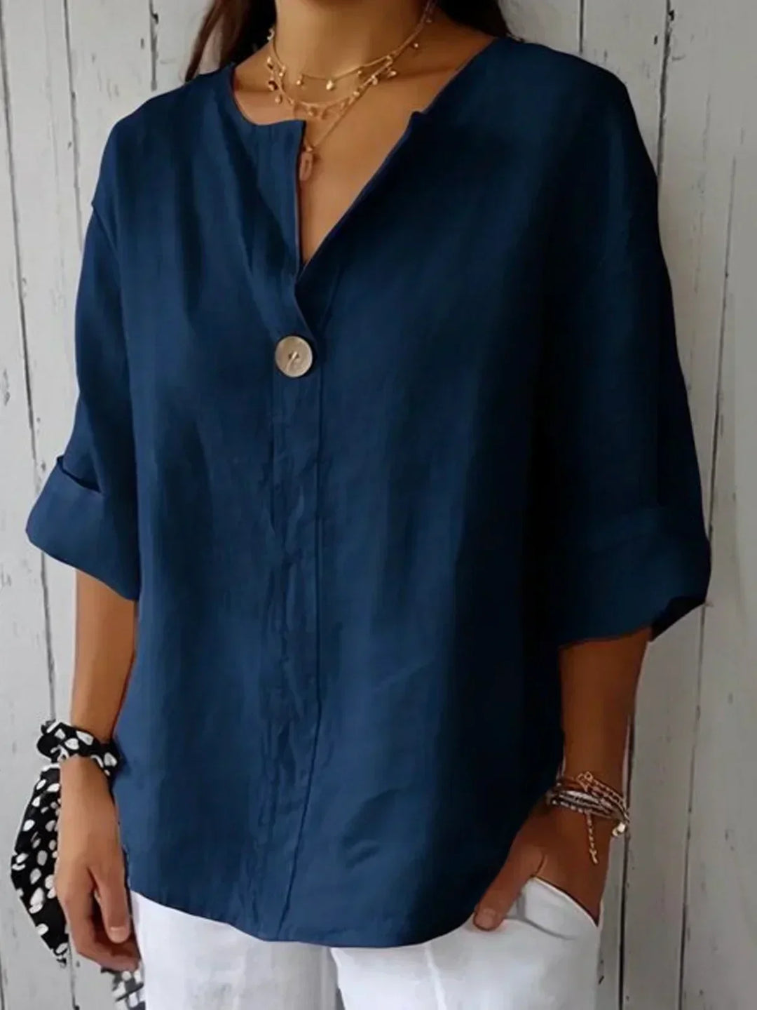 Moderne pasvorm Casual V-hals Blouse
