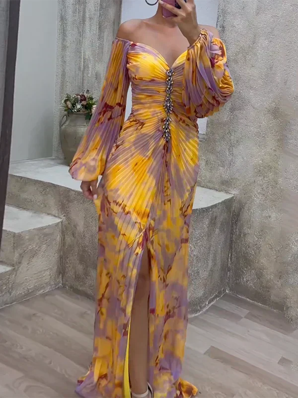 V-hals Midi-jurk met Elegantie