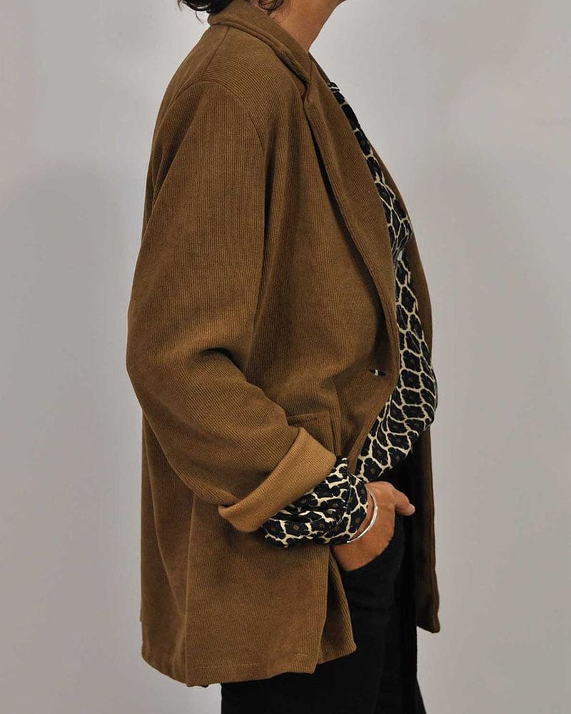 Ontspannen V-hals midi-shirt