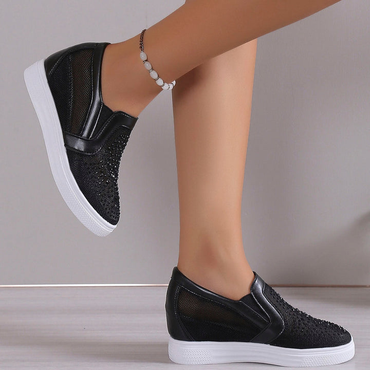 Dames Sneakers Met Witte Kristallen