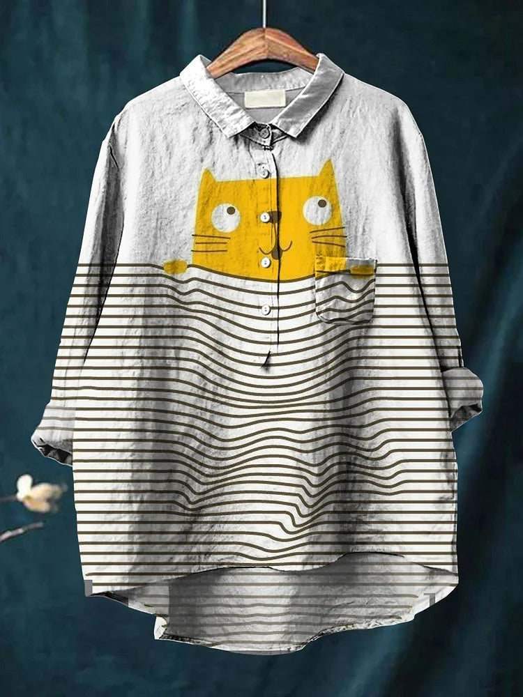 Uluru Graphic Shirt met kattenillustratie