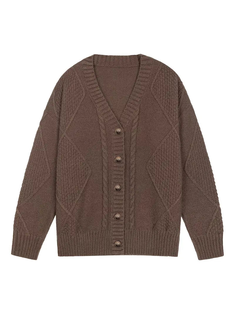 Casual Gekleurde Cable Knit Cardigan voor dames