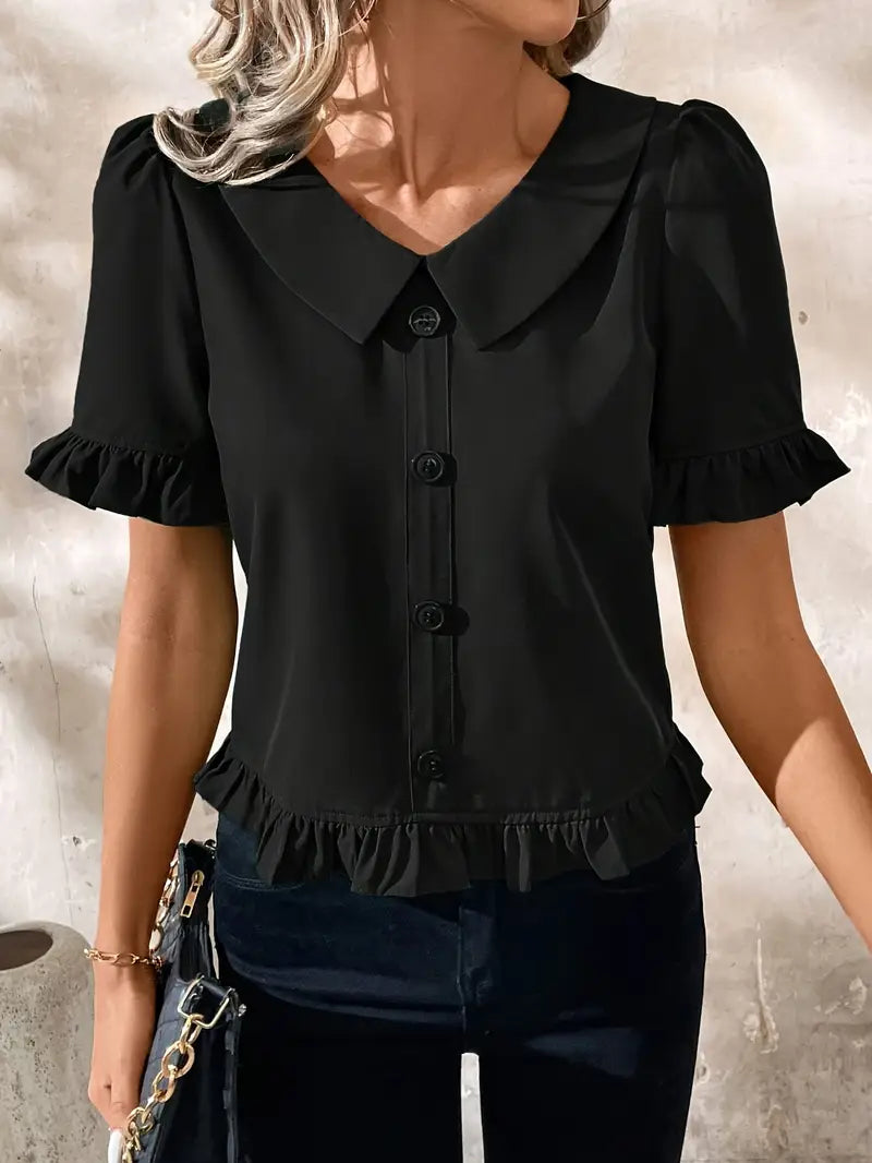 Elegante blouse met korte mouwen