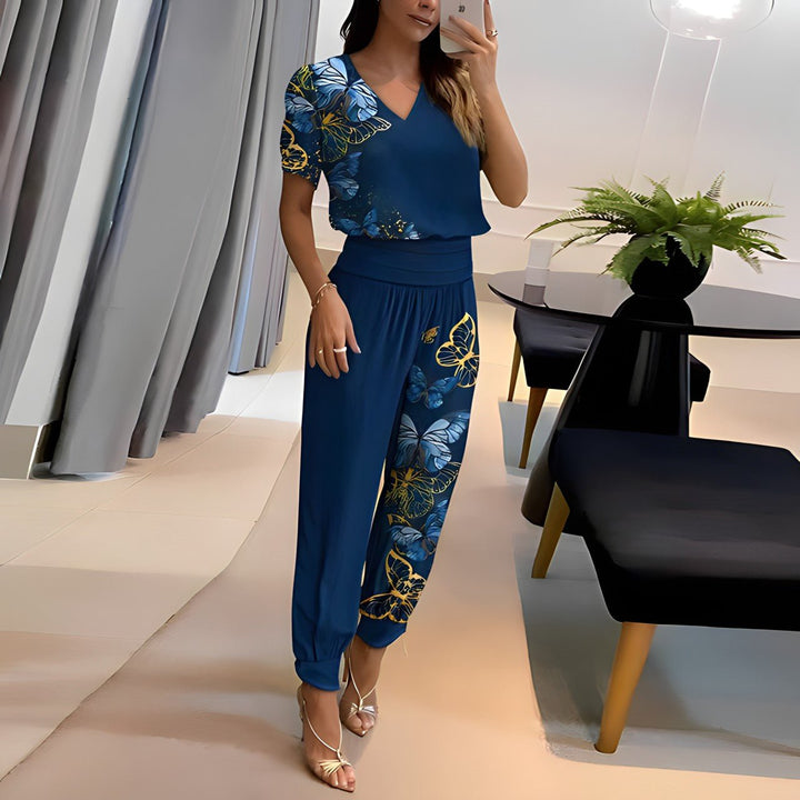 Elegante Top en Broek Set – Flowy Basic voor Ontspannen Elegantie