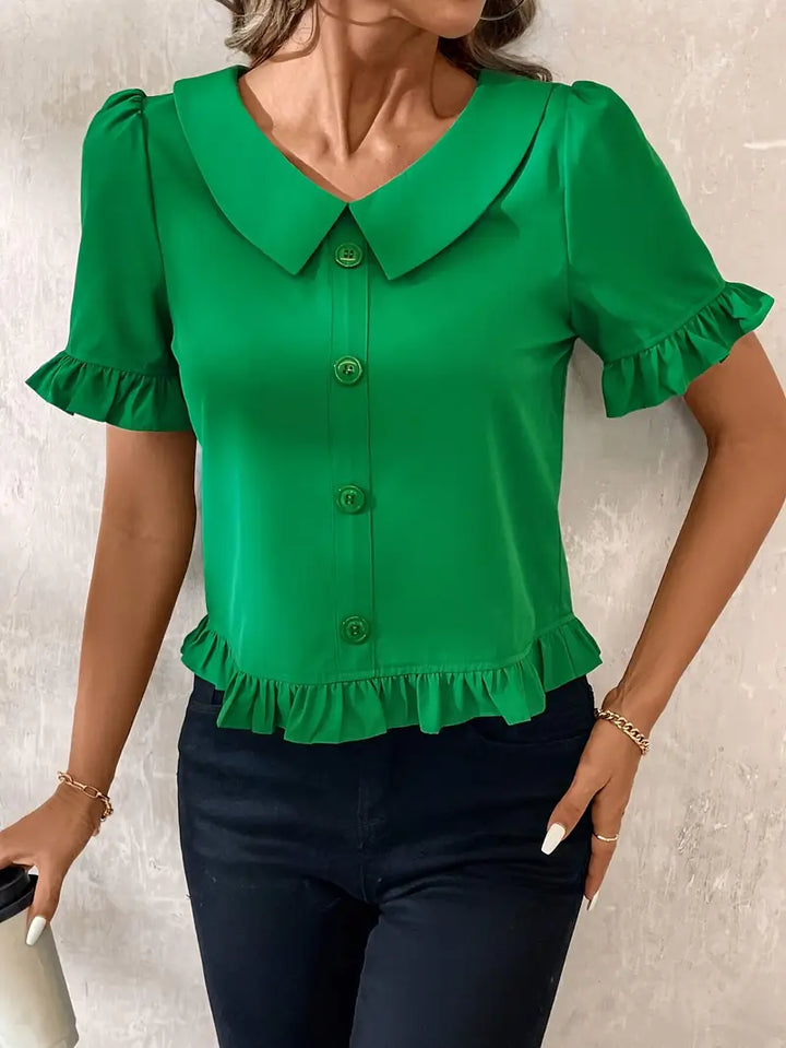 Elegante blouse met korte mouwen