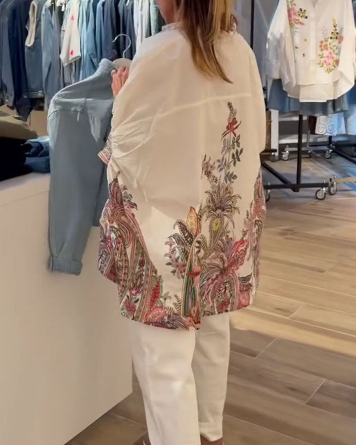Shirt met etnische print in losse pasvorm