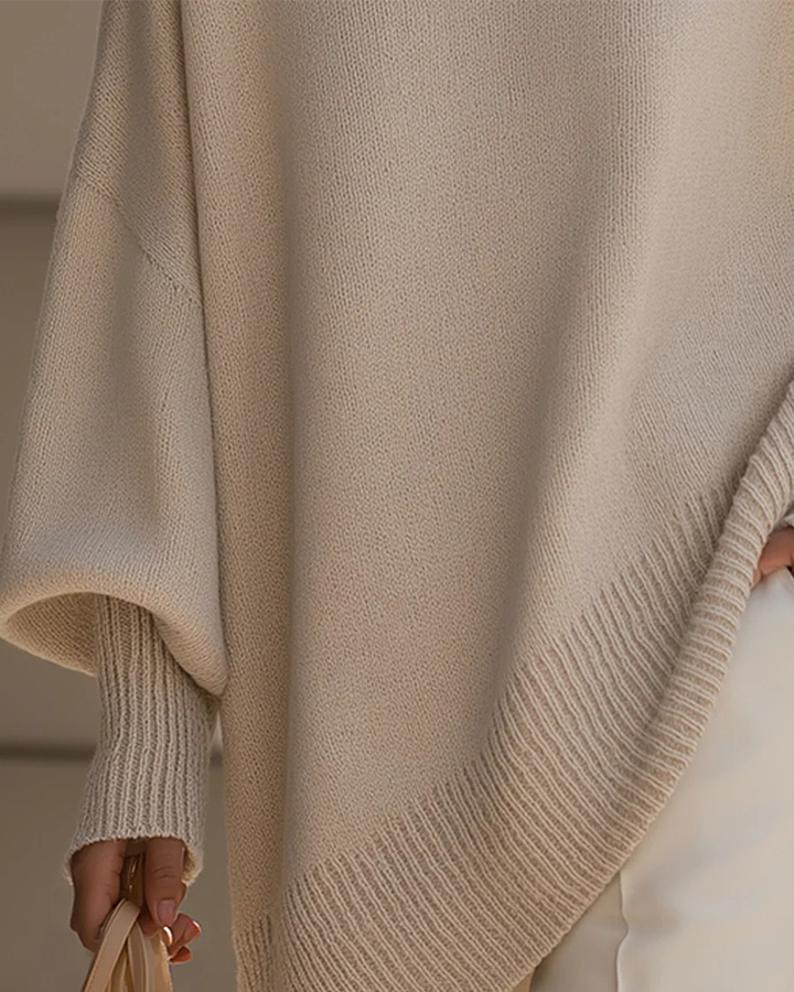 Losse mid-length trui met ronde hals