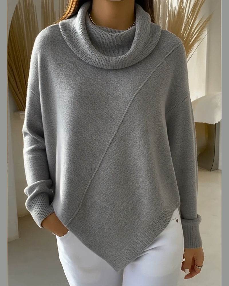 Asymmetrische Cowl Neck Trui
