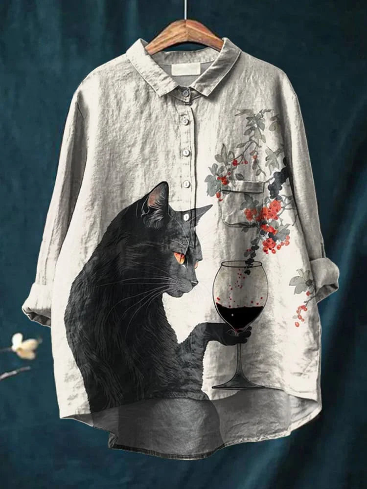 Uluru Graphic Shirt met kattenillustratie