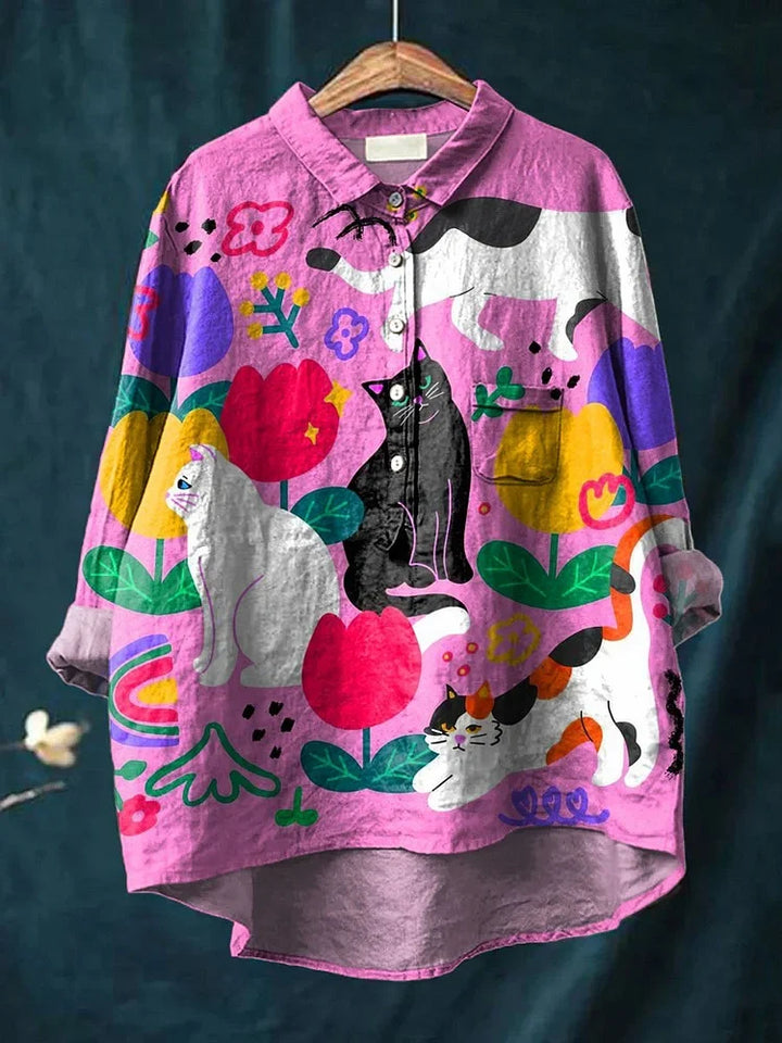 Uluru Graphic Shirt met kattenillustratie