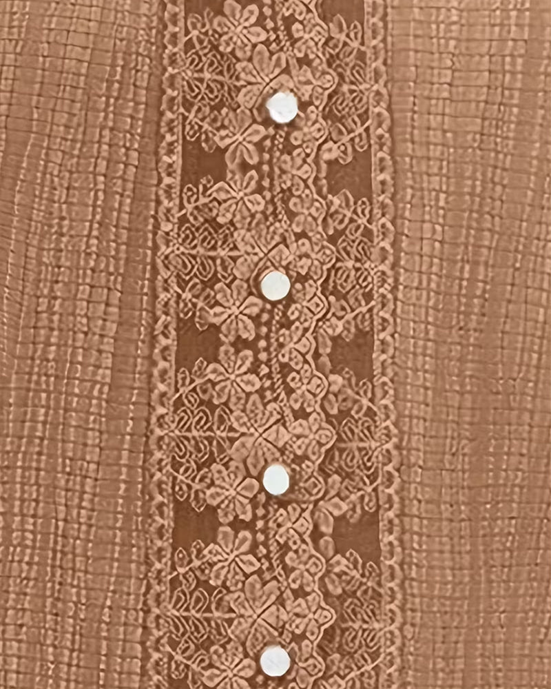 Lace Patchwork V-hals Blouse met Puffmouwen