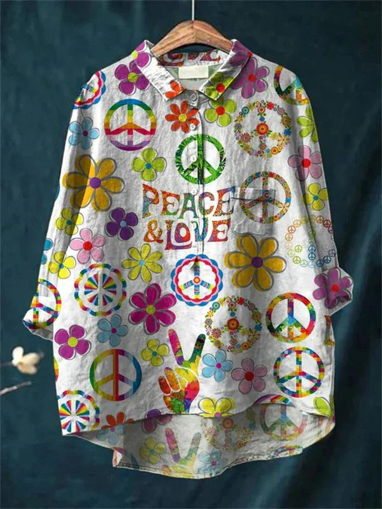 Peace Art Shirt met Hippie Vibe