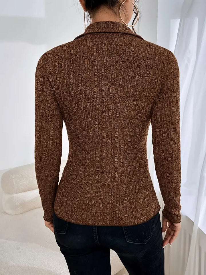 Gebreide polyester cardigan voor dames