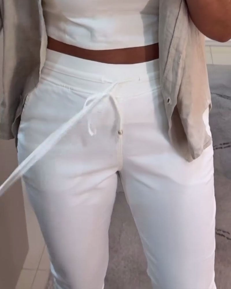 Casual Pencil Pants met trekkoord