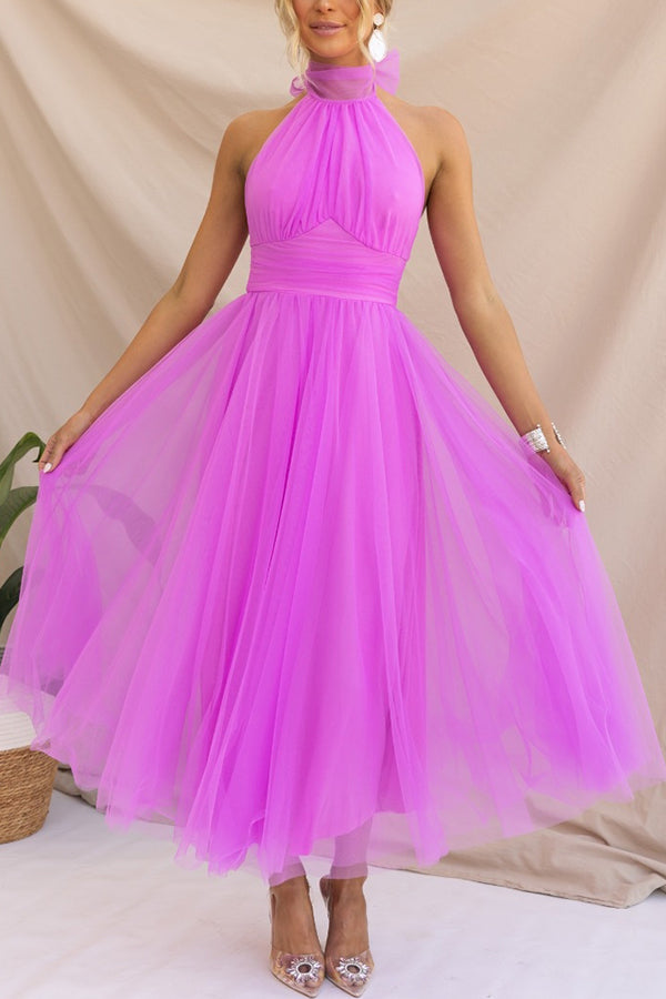 Tulle Jurk met Ruches en Flair