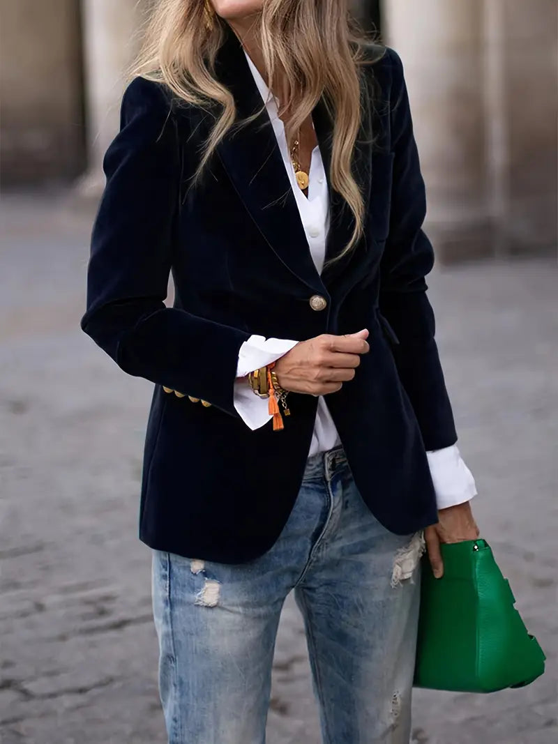 Elegante Velvet Blazer Jacket voor dames
