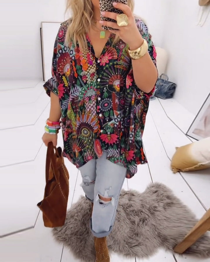 Losse Fashion Printed Blouse