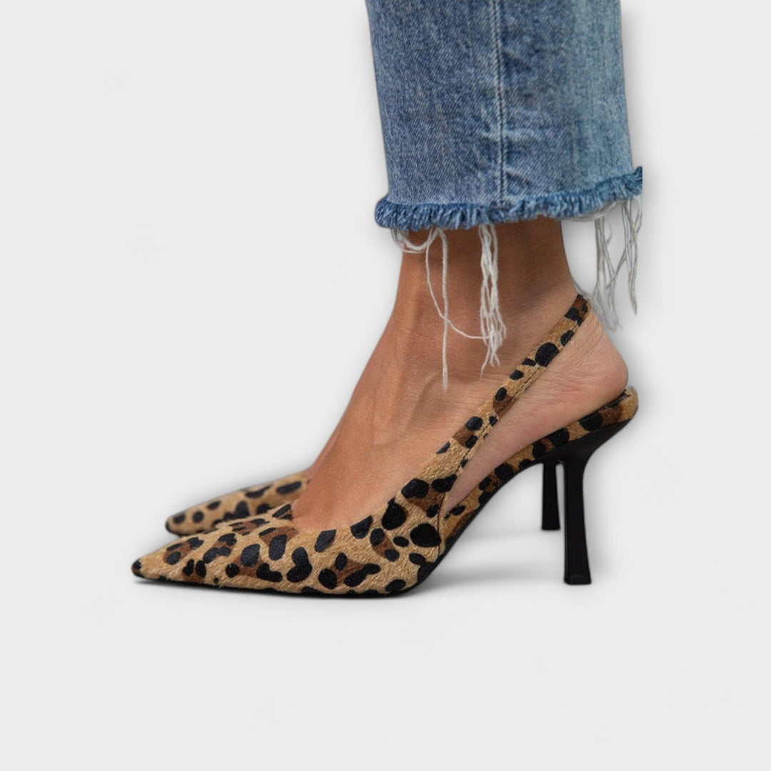 Trendy Slingbacks met Luipaardprint