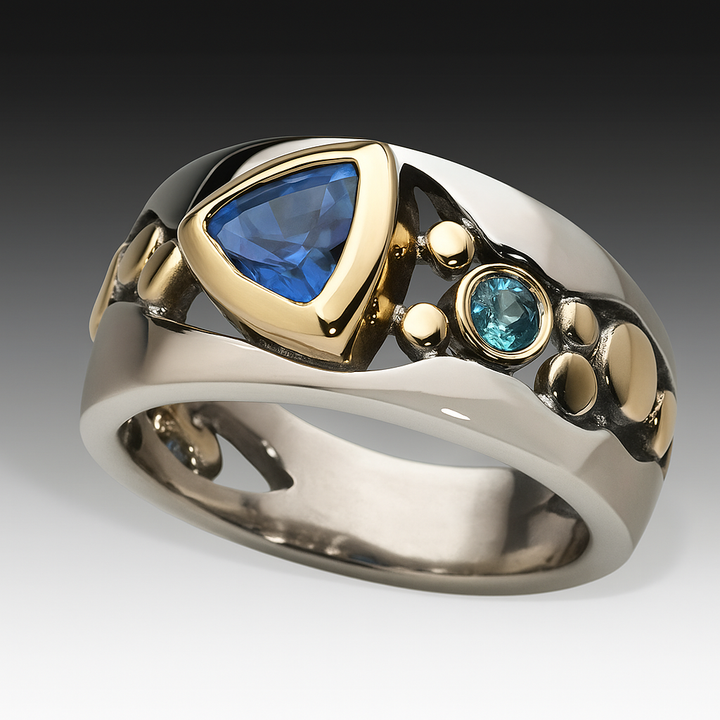 Chique Blauwe Kristal Statementring