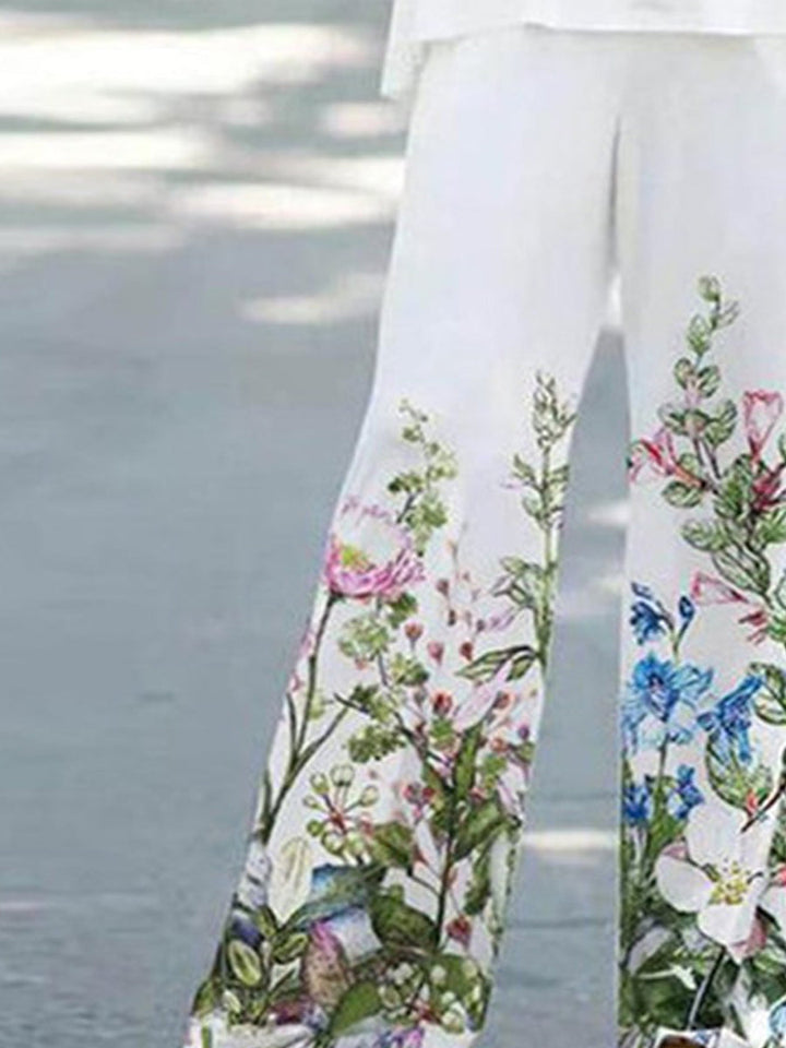 Elegante Mouwloze Tweedelige Set met Print