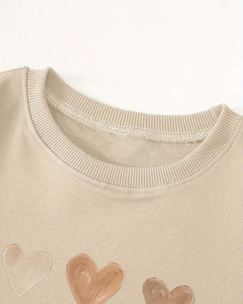 Kleurrijke hartvormige pullover sweatshirt