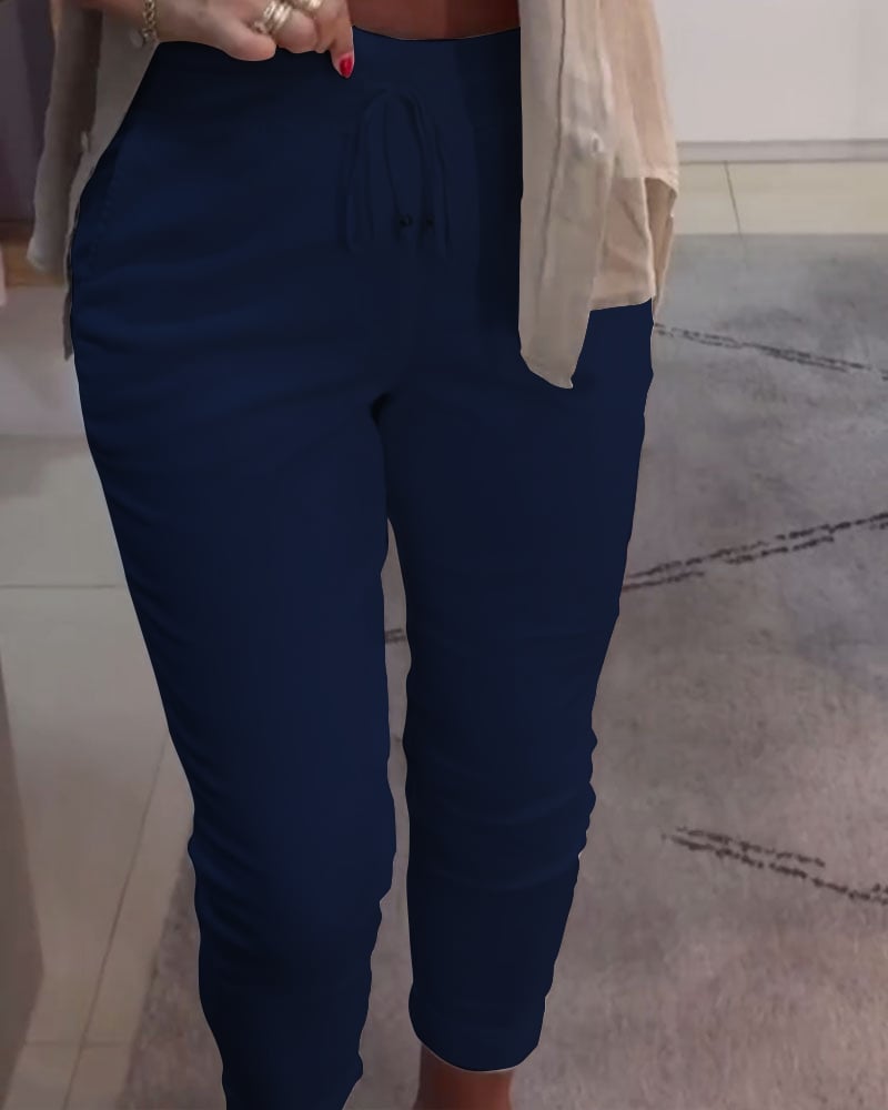 Casual Pencil Pants met trekkoord