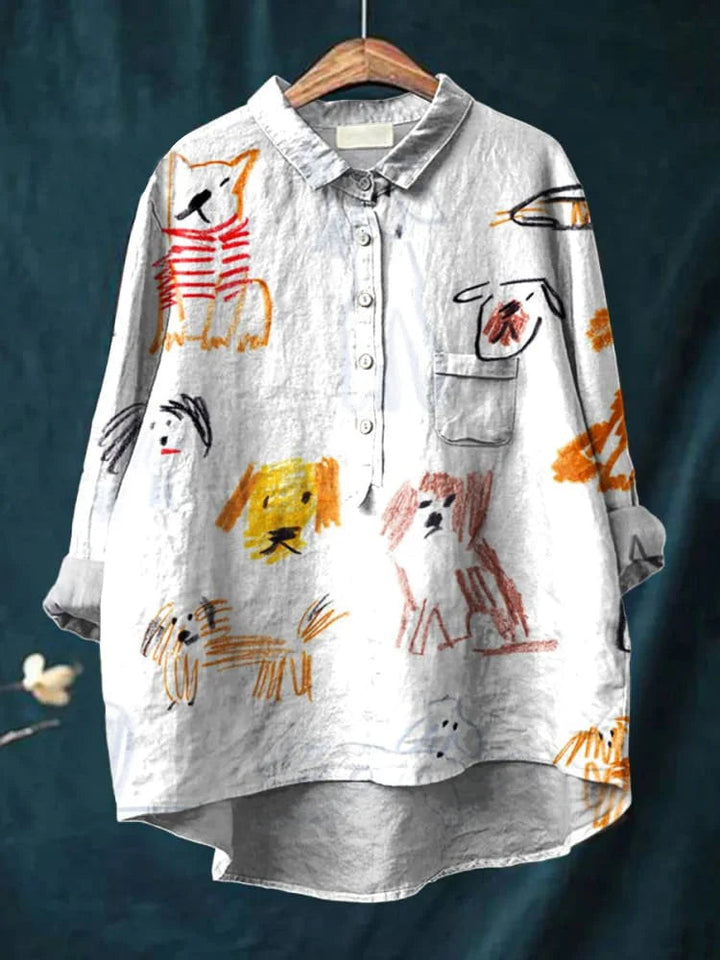Schattig hondenprint casual T-shirt