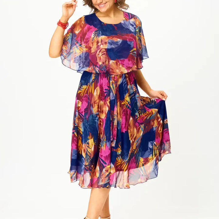 Comfortabele Plus Size Chiffon Jurk