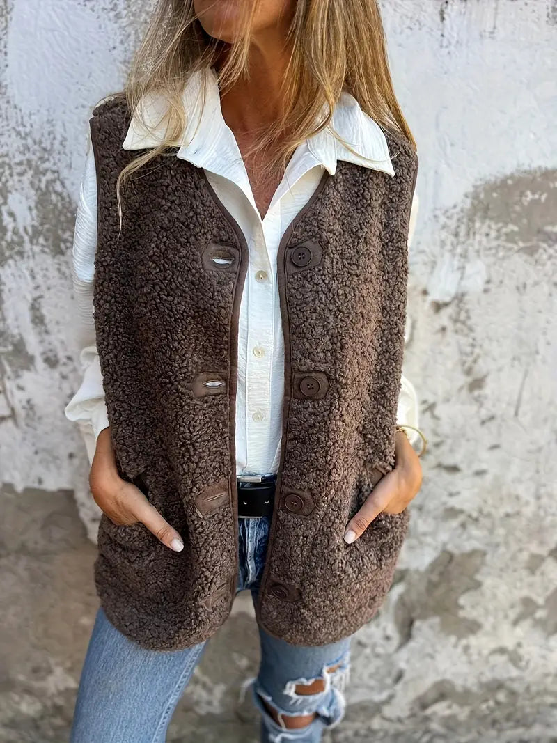 Casual Mouwloze Vest Jacket voor Dames