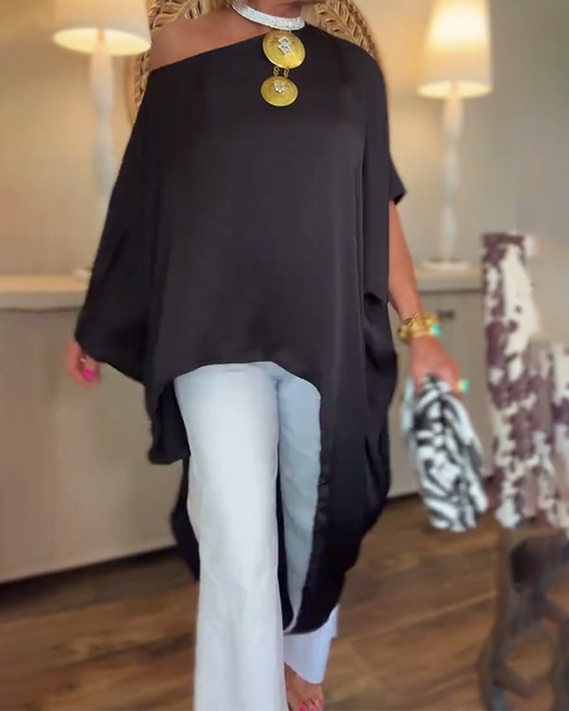Casual trendy blouse met onregelmatige pasvorm