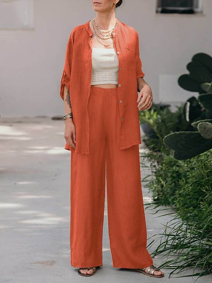 Two Piece-Set met shirt met lange mouwen en broek