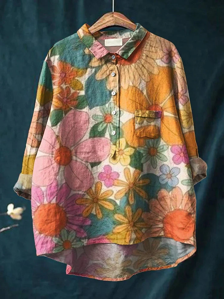 Layla Floral Art Shirt met Soft Print