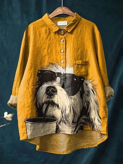 Fun Dog Art Shirt met Buddy Design
