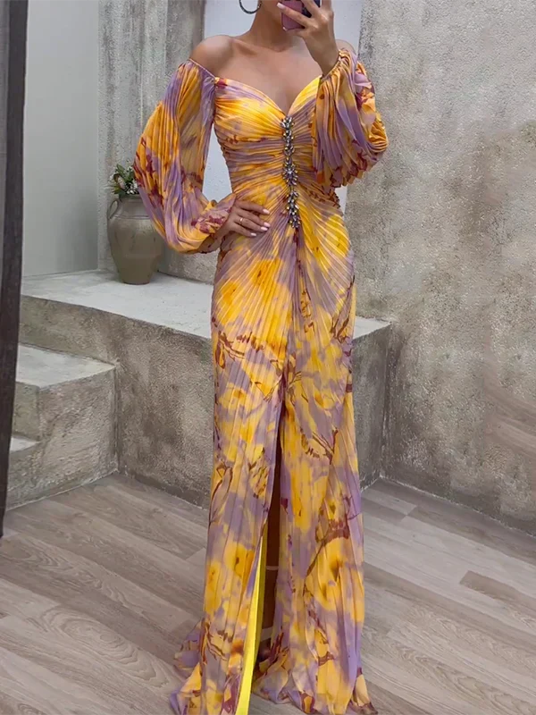 V-hals Midi-jurk met Elegantie