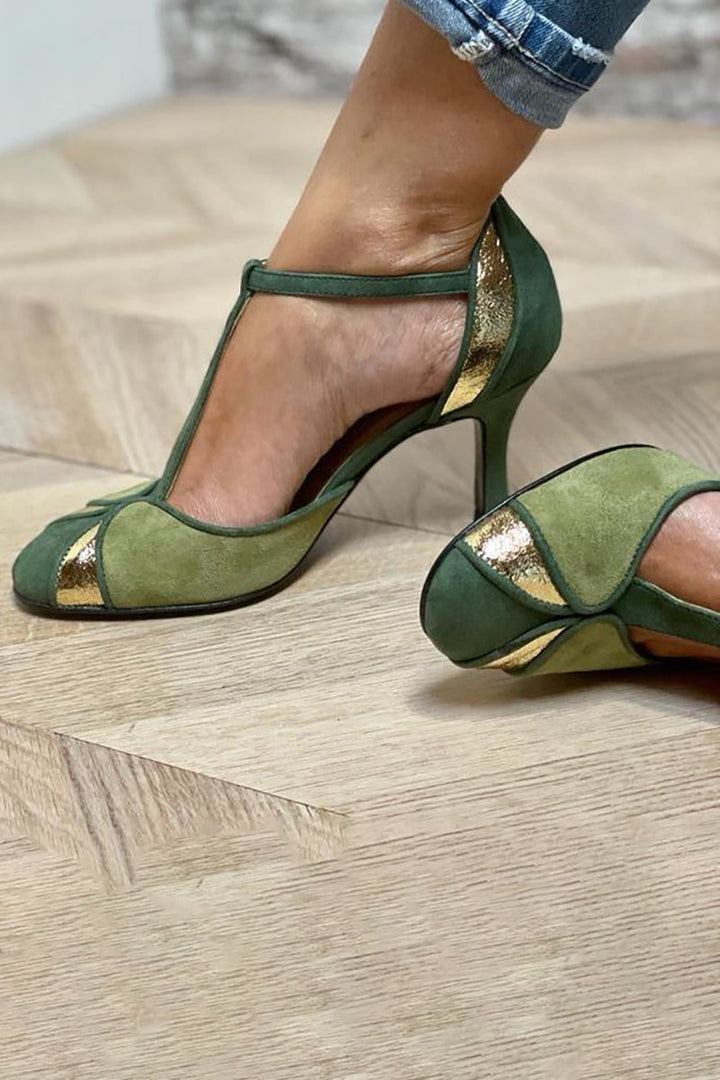 Stijlvolle Closed Toe Patchwork Heels