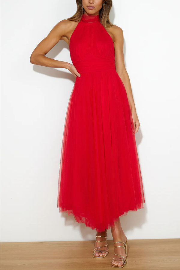 Tulle Jurk met Ruches en Flair