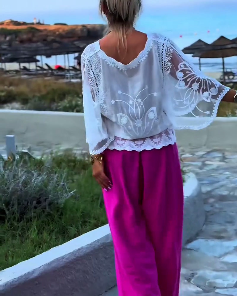 Modieuze effen blouse