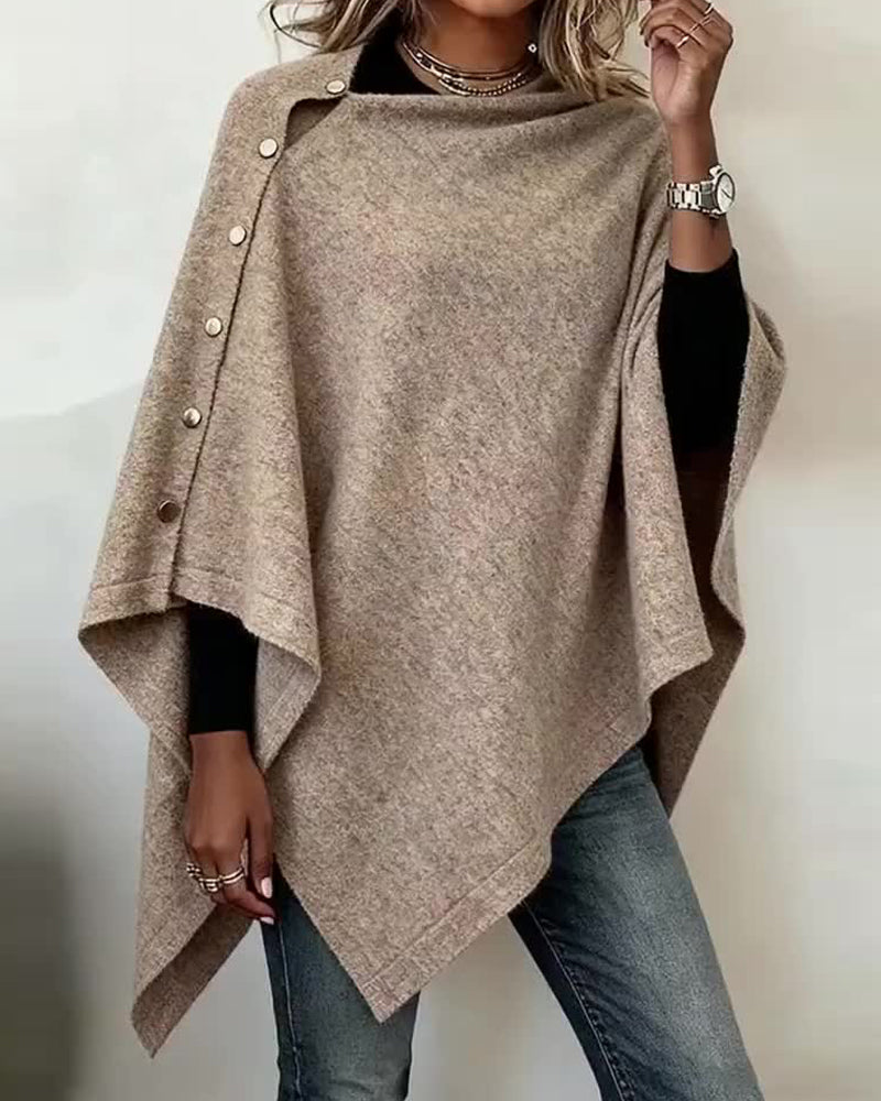 Stijlvolle Asymmetrische Trui in Cape-stijl