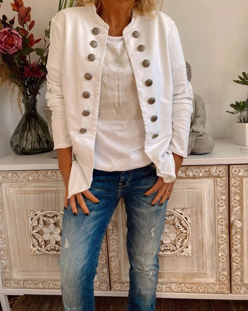 Slim-Fit Jas met Opstaande Kraag