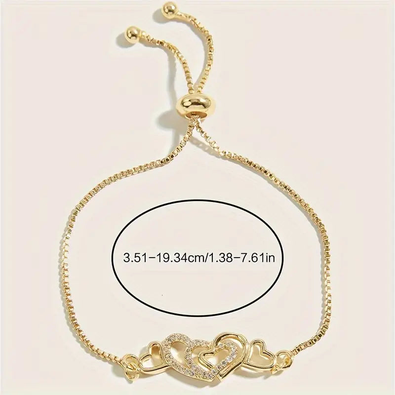 Vintage armband met sprankelende hartjes