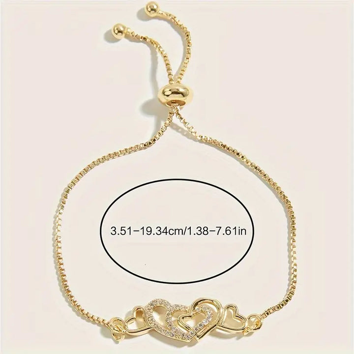 Vintage armband met sprankelende hartjes