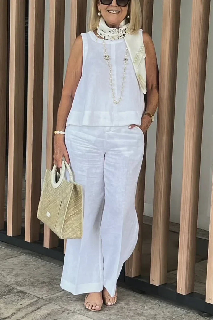 Elegante mouwloze tweedelige set