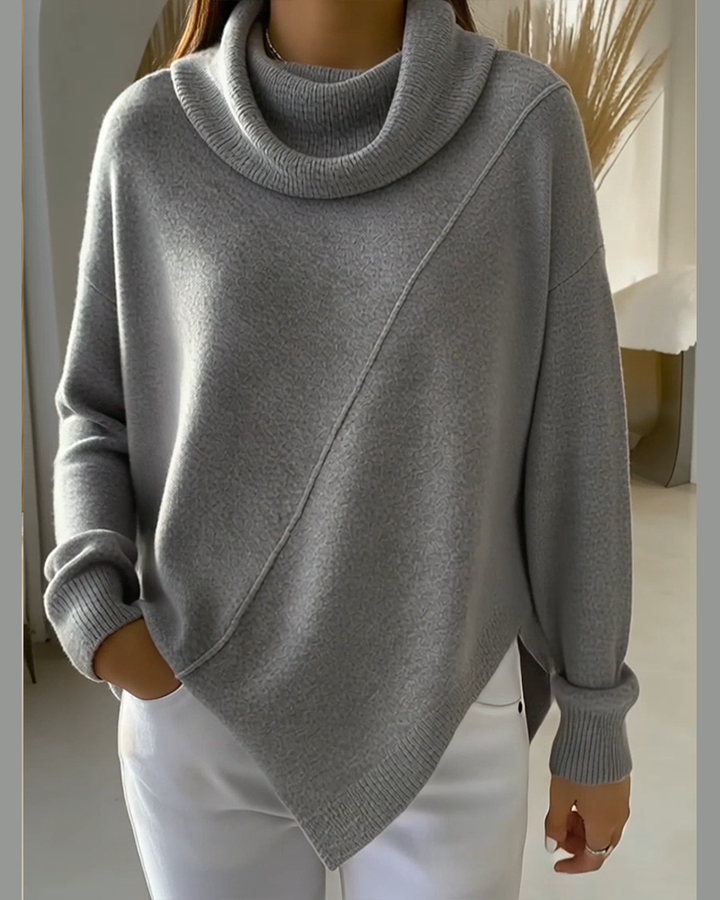 Asymmetrische Cowl Neck Trui