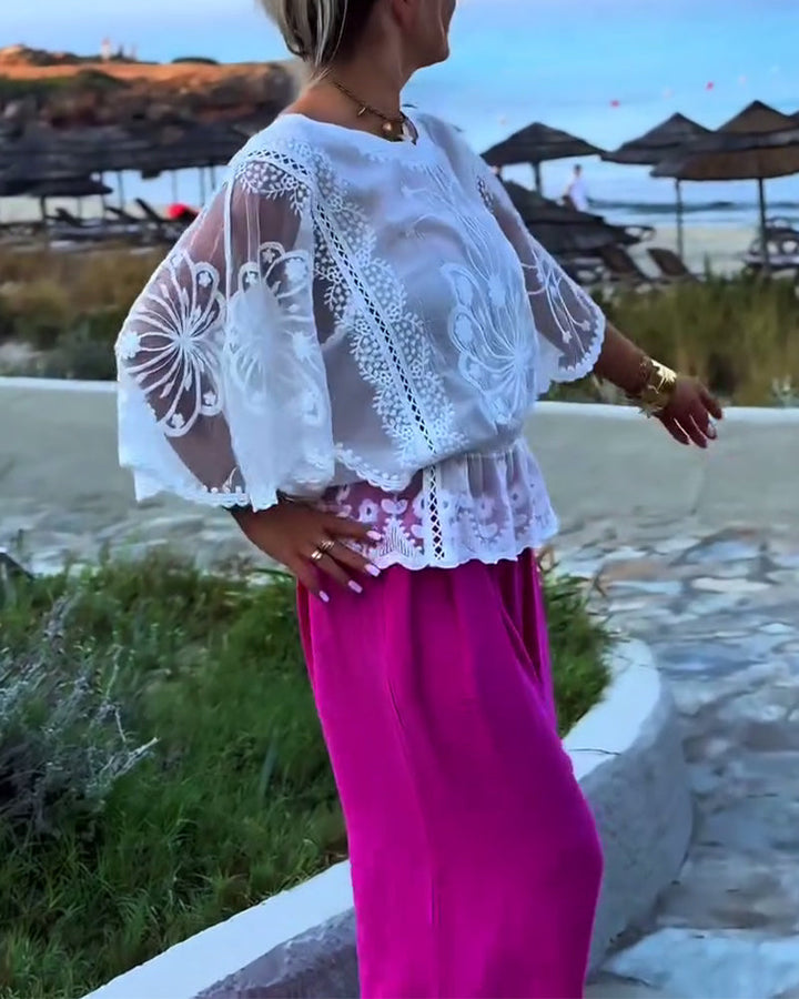 Modieuze effen blouse